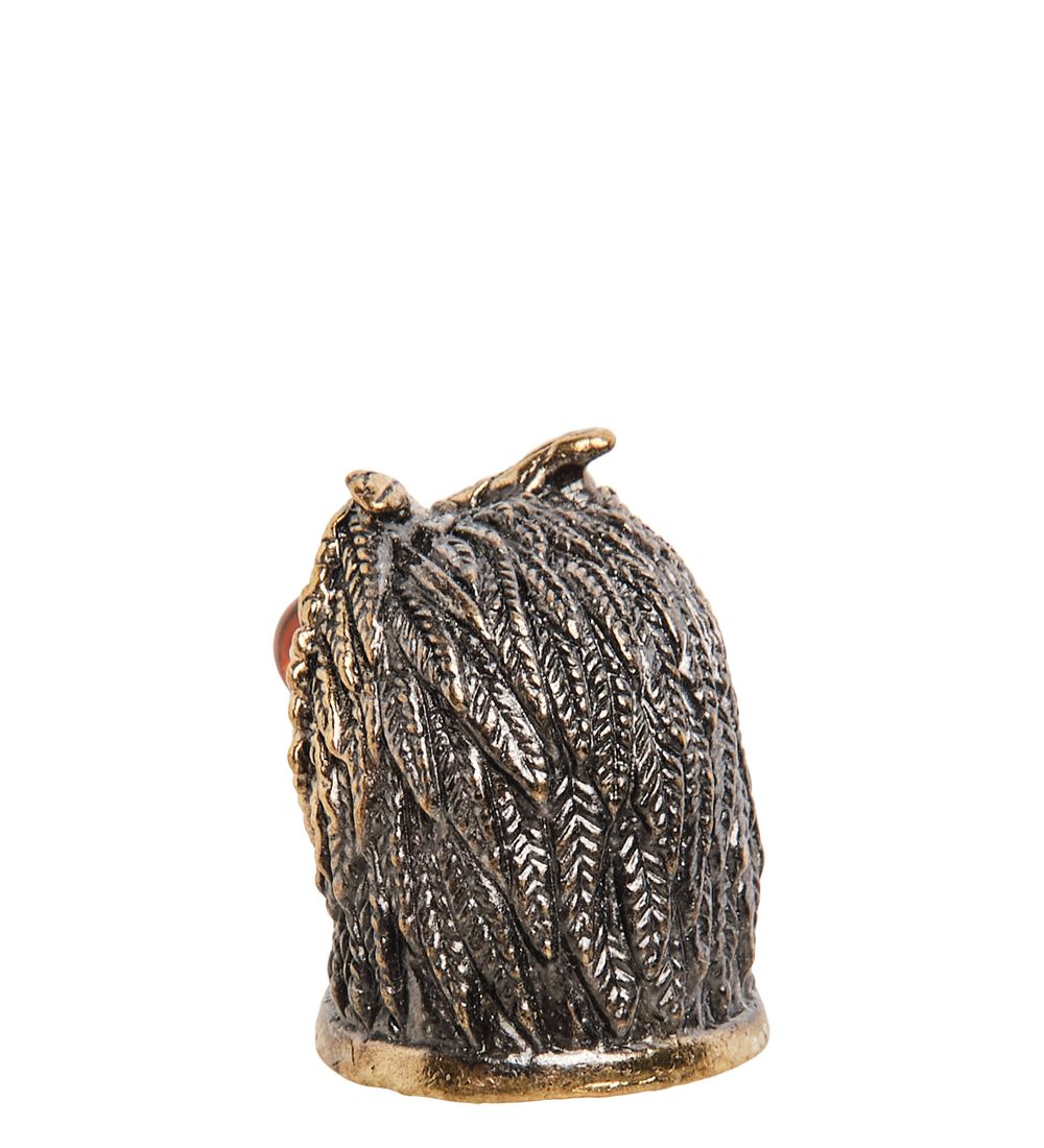 AM- 700 Наперсток «Сова» (латунь, янтарь)