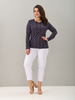 Лонгслив ЛНкл-081/синий-краснаяветочка