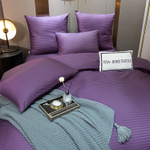 Комплект постельного белья Страйп Сатин Однотонный на резинке CTR032