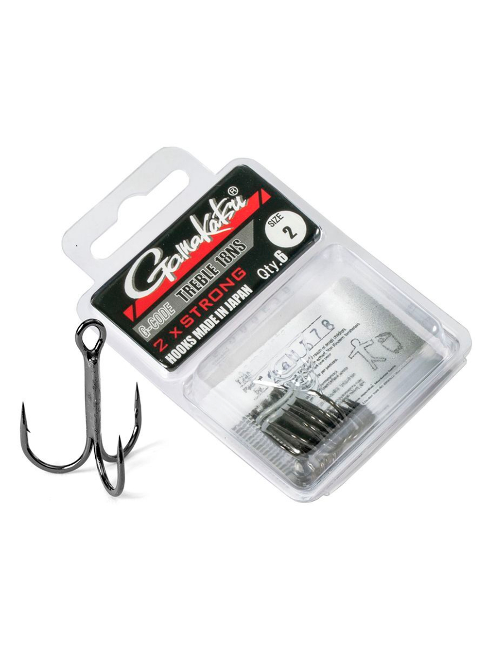 Крючки-тройники Gamakatsu 18 TREBLE BLACK размер 04 (упк.6шт.)