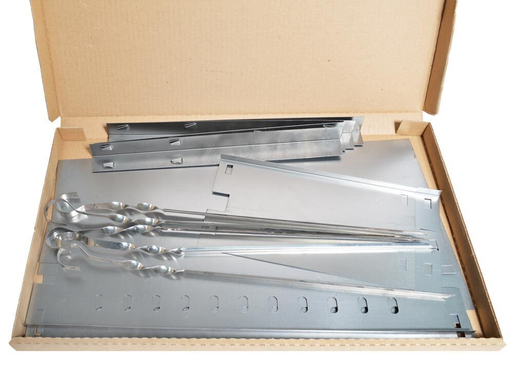 Мангал разборный 500*300*140*0,5мм + 5 шампуров, в коробке