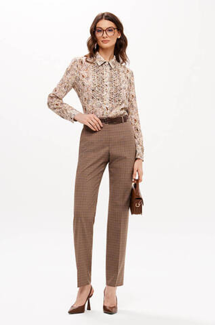 31191 Брюки женские (коричневый клетка)