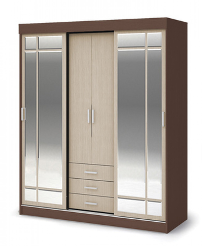 Лидер 1К Шкаф-купе Ясень шимо темный / Ясень шимо светлый