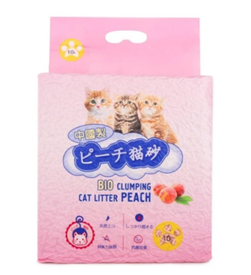 HAKASE AREKKUSU Наполнитель комкующийся биоразлагаемый Персик, 10 л