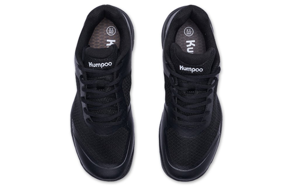 KUMPOO Textile, Synthetic Leather, TPU Cushioning Slip Resistant Breathable Coverage Support Low top Badminton Shoes