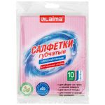 Салфетки губчатые для уборки кухни 15х18 см, ЦЕЛЛЮЛОЗНЫЕ, КОМПЛЕКТ 10 шт., цветные, LAIMA, 700269