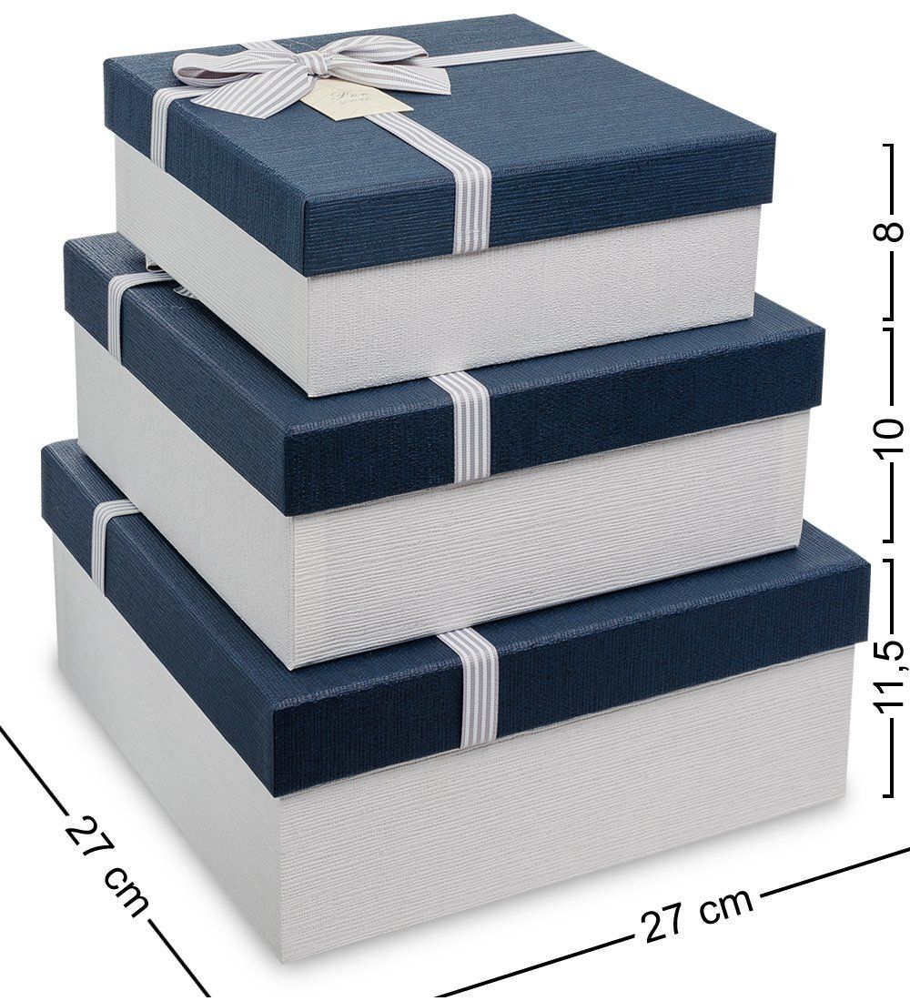 Packing Symphony WF-79-A Набор коробок из 3шт «Квадрат» цв.бел./син.