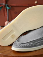 Серые лоферы Loro Piana Summer Walk с плетением