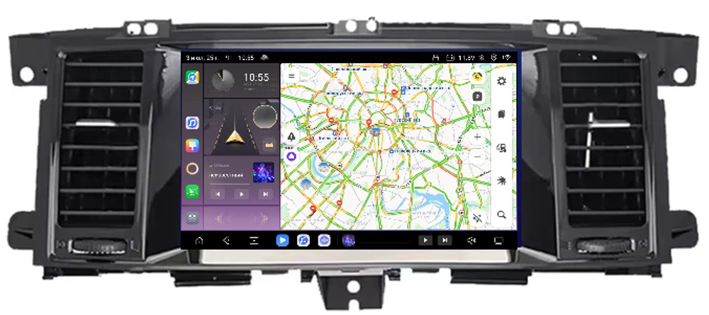 Магнитола для Nissan Patrol Y62, Infiniti QX56/QX80 2010-2019 (поддержка Bose, 360 и мониторов) - Carmedia EW-9222 QLed, Android 13, TS20, CarPlay, SIM-слот