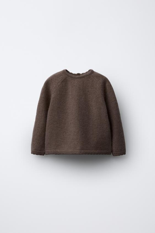 ZARA ДЖЕМПЕР ИЗ 100% КАШЕМИРА, КОРИЧНЕВЫЙ
