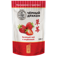Чай зеленый Black dragon с клубникой 100 г