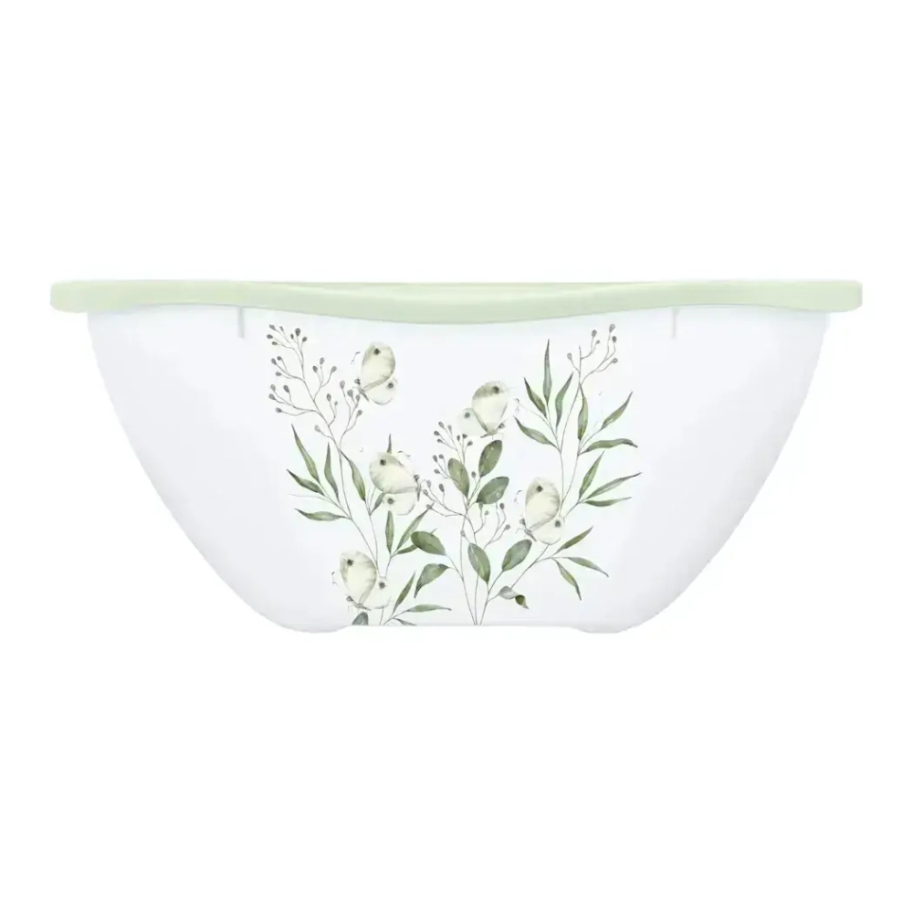 Салатник с крышкой и декором на корпусе, 3л, Perfect, Белый