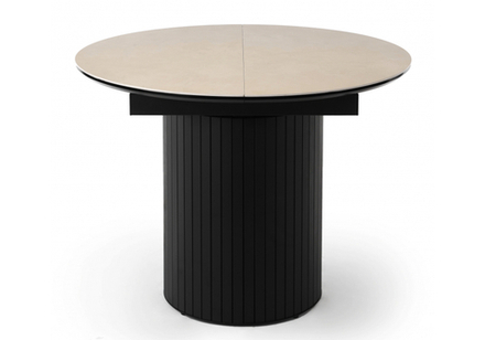 Керамический стол Woodville Лорен 100(140) okara light yellow, черный