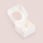 Коробка для 4 капкейков с круглым окном 160*160*95 мм