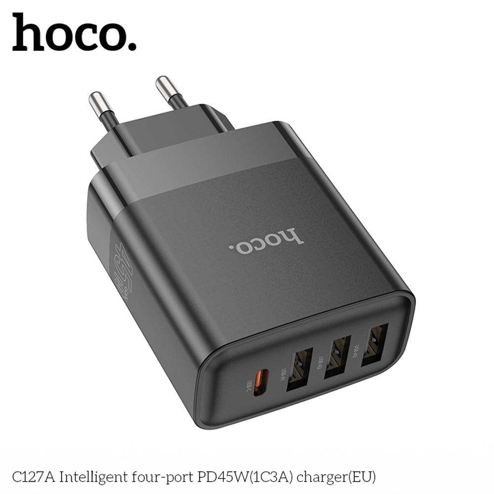 Сетевой адаптер питания HOCO C127A PD 45W 1C3A (черный)