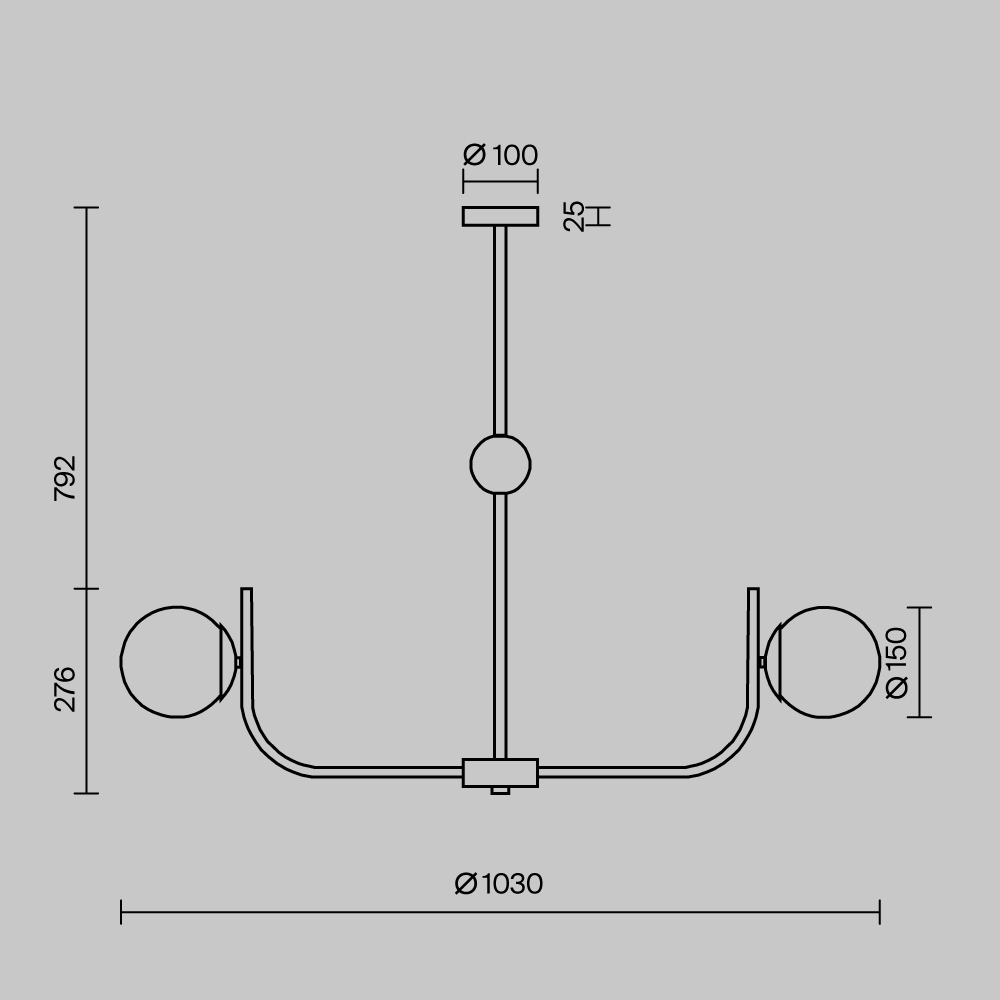 Подвесной светильник Maytoni MOD109PL-08BS