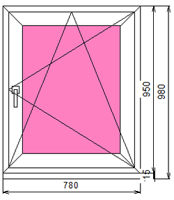 Пластиковое окно 950 х 780 ТермА Эко