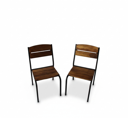 Стул металлический с деревом, для кафе, дачи, ресторана. Цвет - сосна 2 шт.