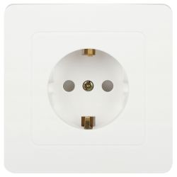 Розетка Intro Style 7-206-01 с заземлением 2P+E Schuko со шторками 16А-250В IP20 СУ белый