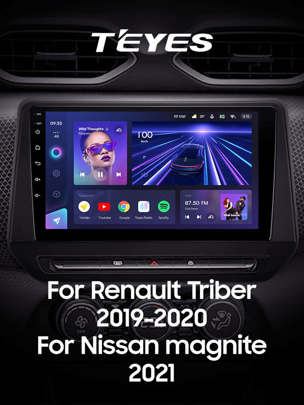 Teyes CC3 9"для Renault Triber, Nissan Magnite 2019-2021 (прав)