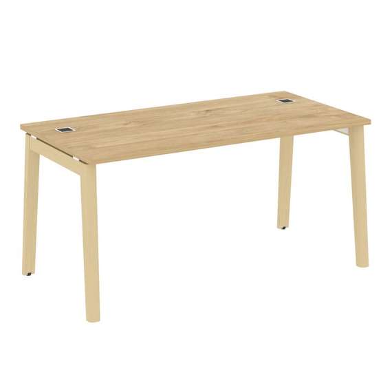 Onix Wood Direct Стол руководителя OW.SRR-4.8 Тиквуд Светлый/Дуб Светлый/Металл Белый 1580*800*750