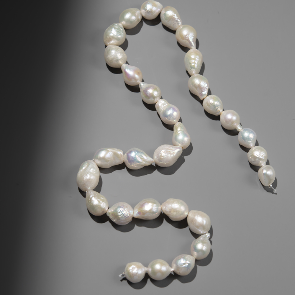 Жемчуг культивированный "Касуми", белый, 10-14*9-11мм