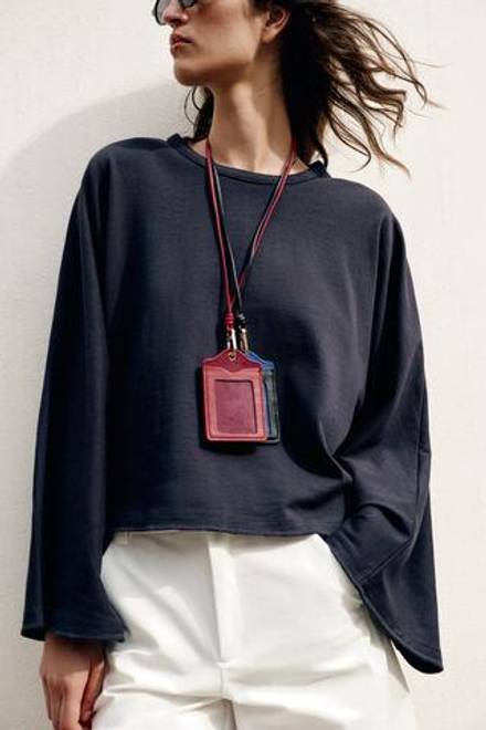 ZARA КОЖАНЫЙ КАРТХОЛДЕР, КРАСНЫЙ