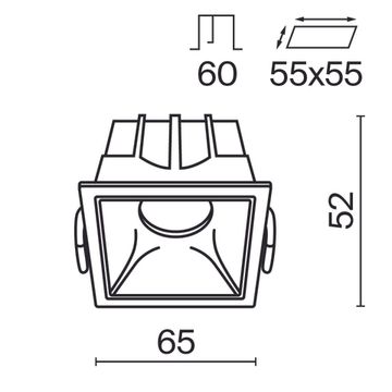 Встраиваемый светильник Technical DL043-01-10W3K-SQ-W