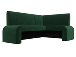 Диван кухонный угловой Кармен правый угол, Зеленый, Велюр, 126130