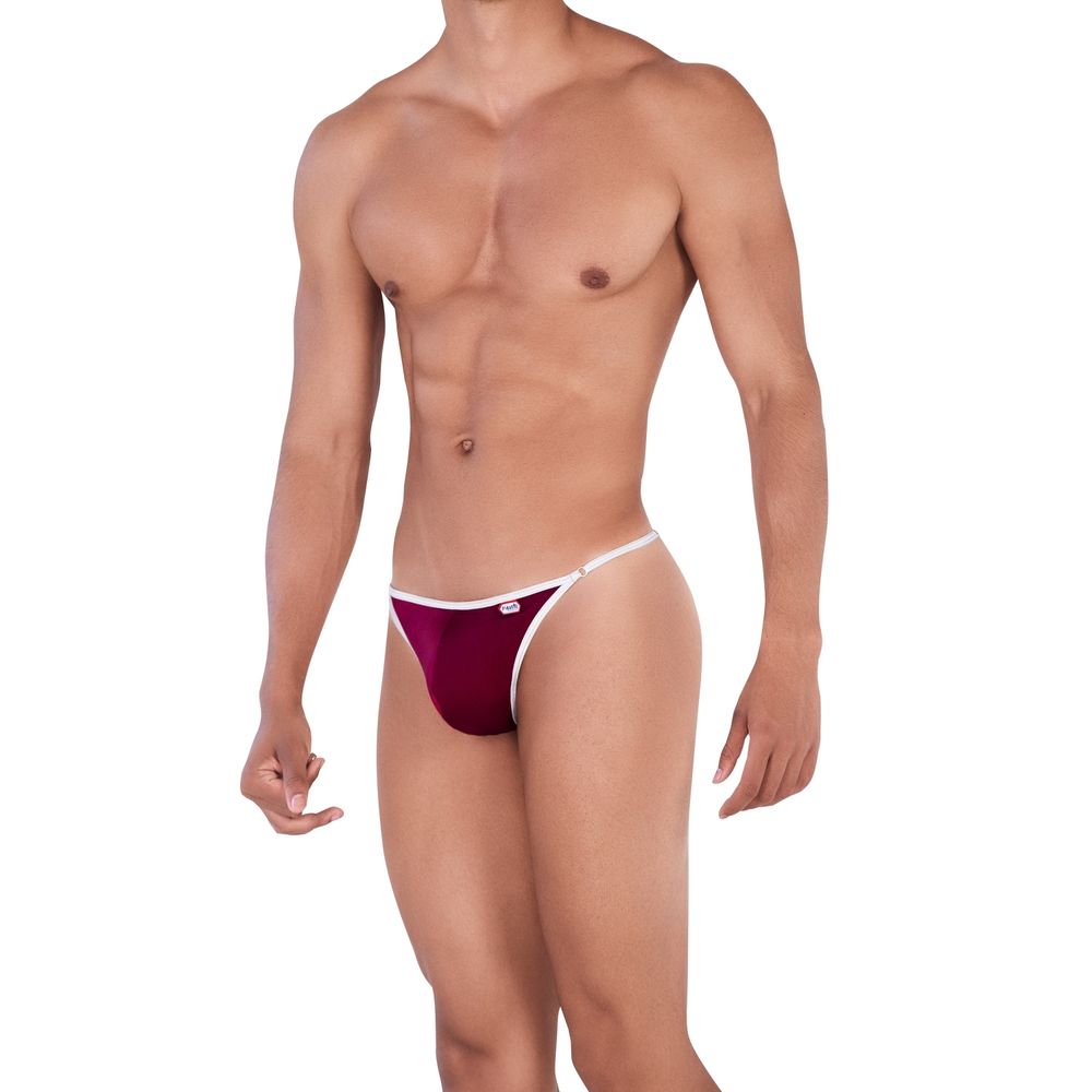 Мужские трусы стринги бордовые Pikante BUD THONG 033819