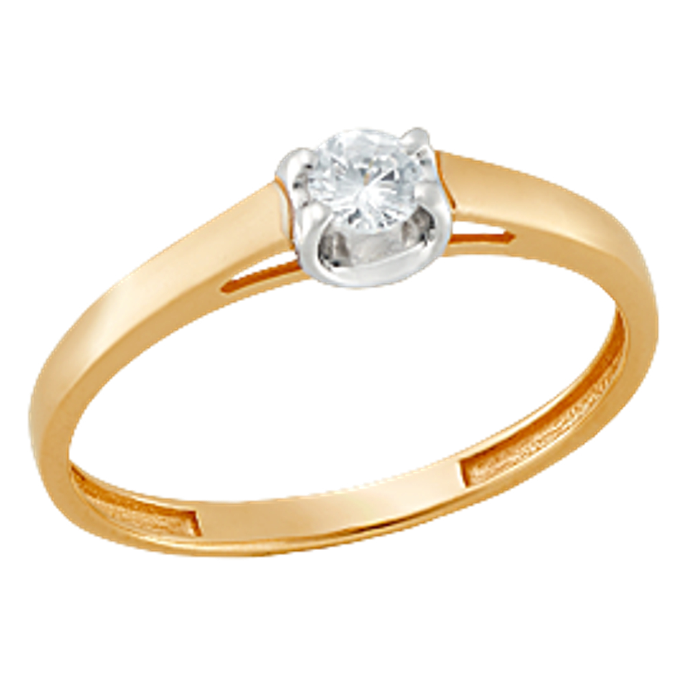 Кольцо из золота с фианитами