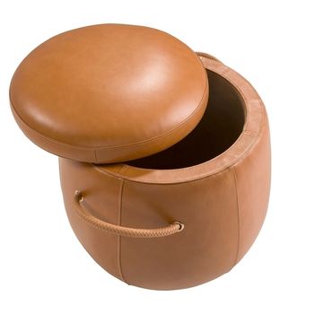 Пуф из кожи цвета Camel 5172