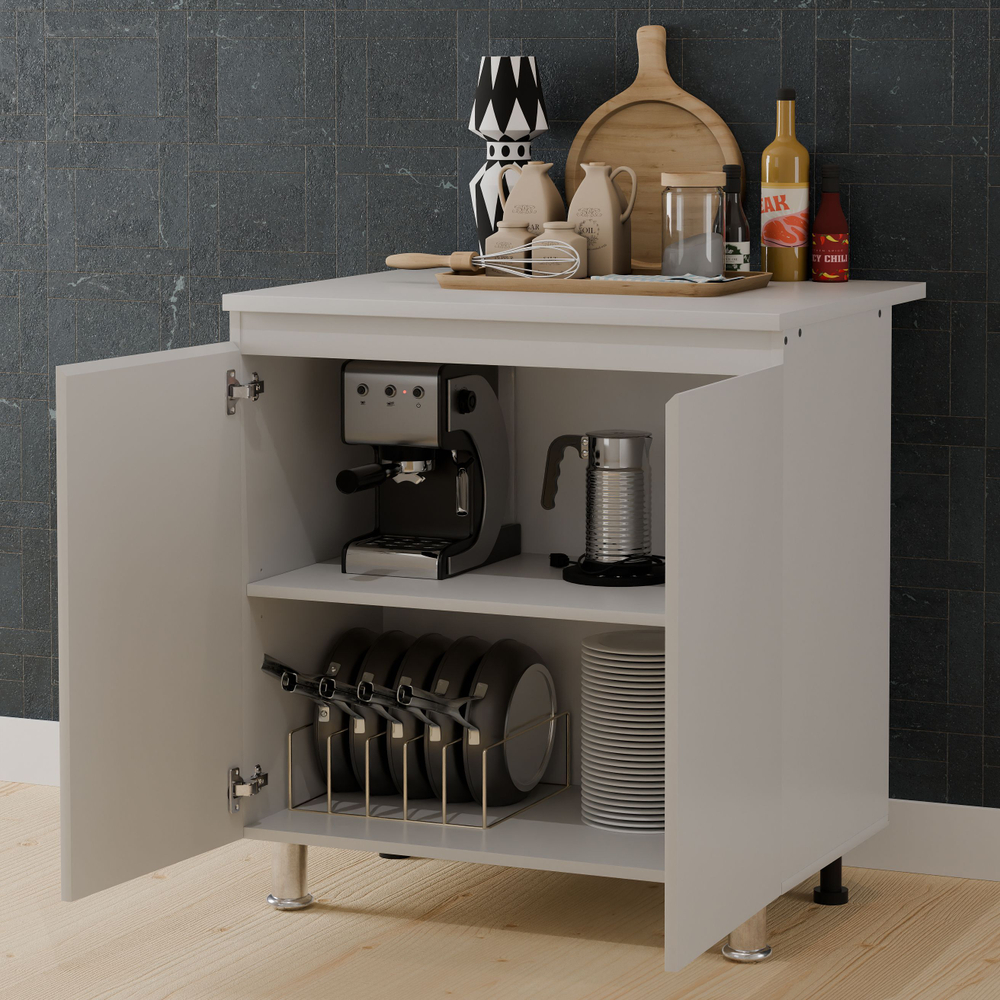 Кухня Севилья 340 см со столешницей (12 модулей) / белый ЛДСП, массив дуба