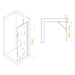 Душевая перегородка RGW WA-110B (Прозрачное, 700)
