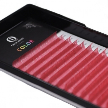 Розовые ресницы okolashes Color MIX - 16 линий