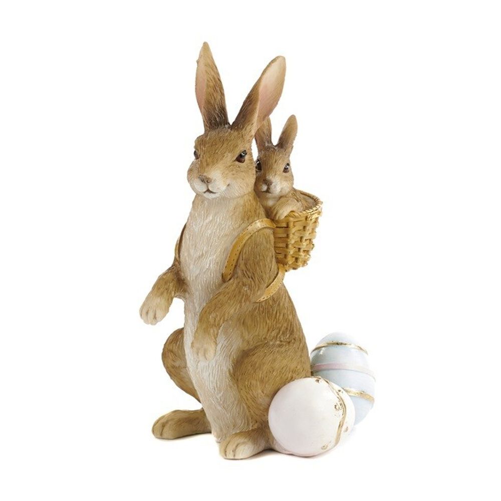 Декоративная фигура &quot;Кролик держит корзину с кроликом&quot;