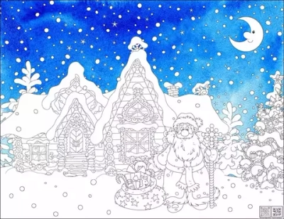 Цифровое панно ID Wall Раскраска в цвете "Новогодняя сказка"