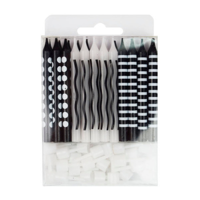 Свечи Черные ассорти 24шт 6см