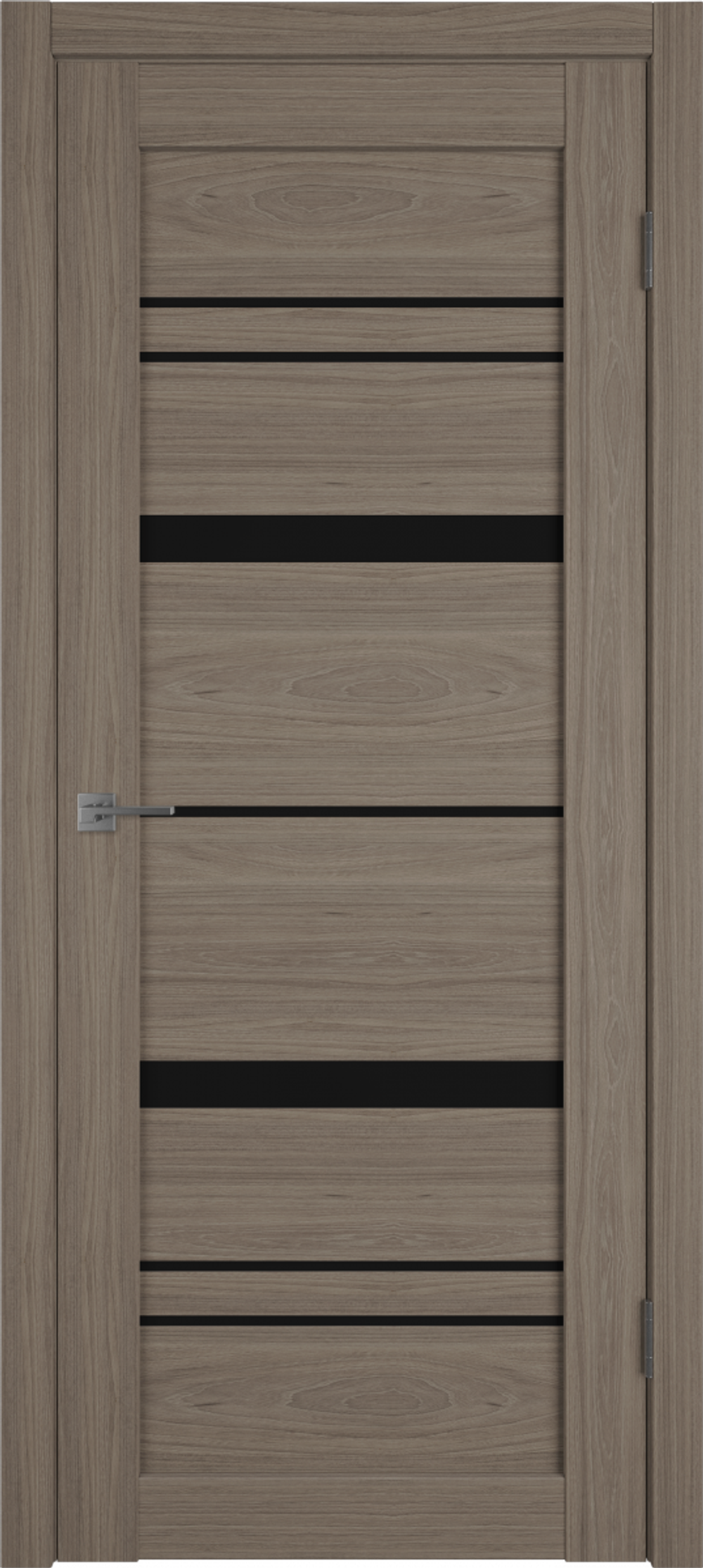 Межкомнатная дверь экошпон VFD (ВФД) Atum Pro 26 Brun Oak стекло Black Gloss
