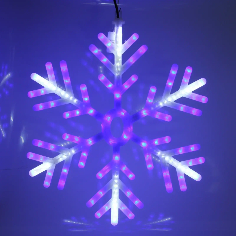Фигура светодиодная «Морозная снежинка» 58 см, 258 ламп LED,авторежим, 220V, Синий/белый