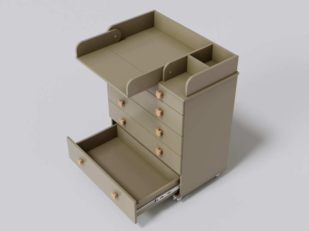 Комод с откидным пеленальным столиком Incanto Мишка цвет кашемир