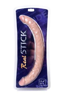 Двусторонний фаллоимитатор TOYFA RealStick Nude реалистичный, PVC, телесный, 42,5 см