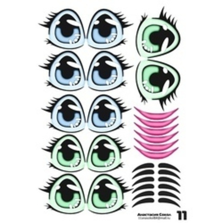 Наклейки "Глаза. Рты №11", 6 компл. на листе