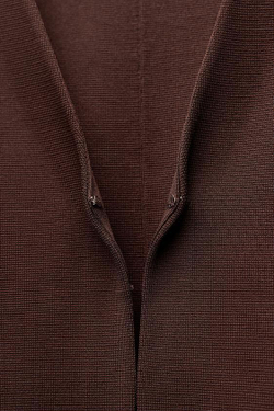 ZARA ОДНОТОННЫЙ ПРИТАЛЕННЫЙ КАРДИГАН, КОРИЧНЕВЫЙ