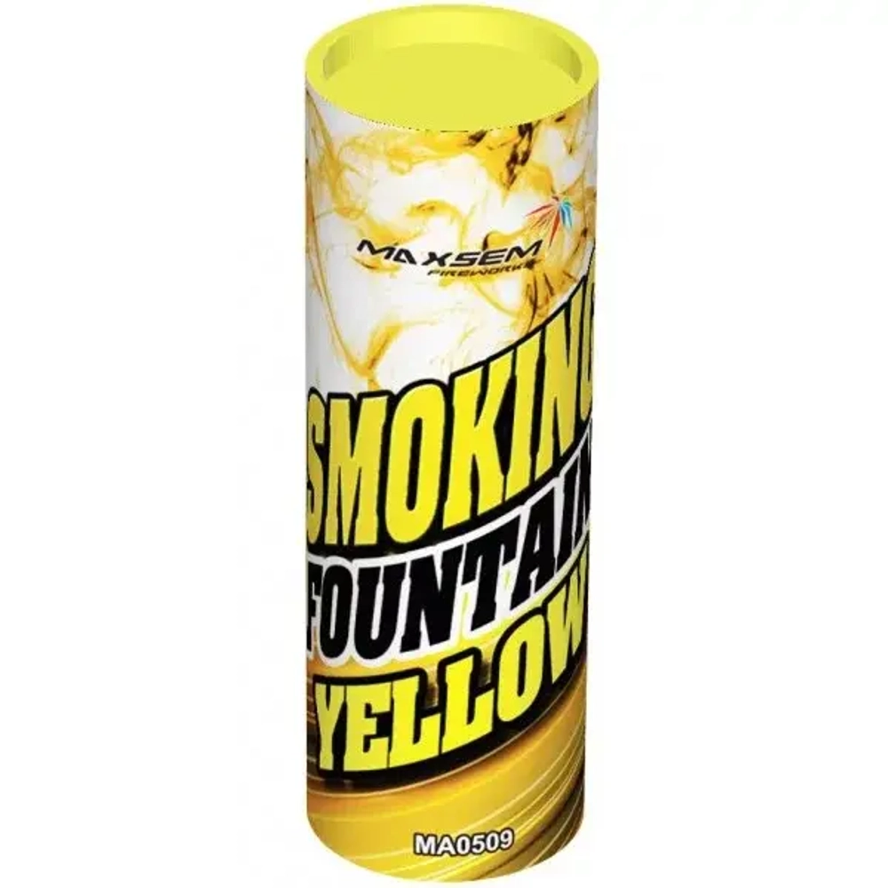 Дымовой фонтан цветной SMOKING FOUNTAIN YELLOW 1,75" 30сек. h-115мм