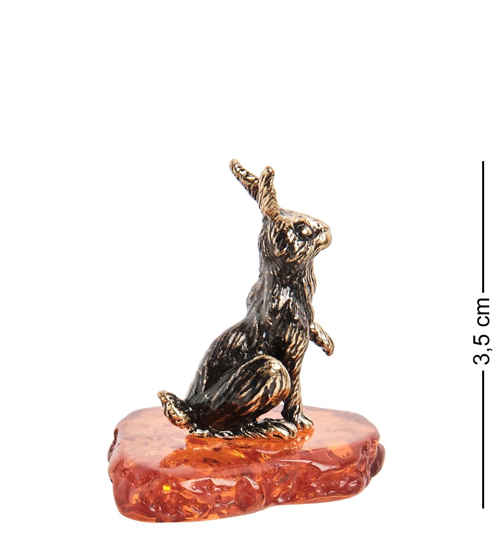 Народные промыслы AM-1551 Фигурка «Заяц Бруто» (латунь, янтарь)