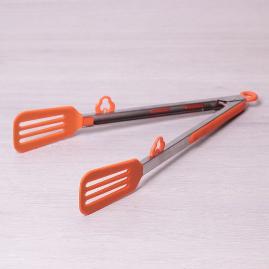 Щипцы-лопатки силиконовые 30,5 см с ручками из нержавеющей стали Kamille KM-7517