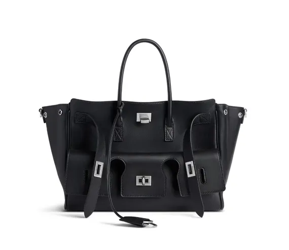 Сумка BALENCIAGA Bel Air Carry All Bag черный/серебро