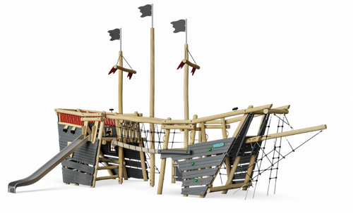 Пиратский корабль, большой, цветной