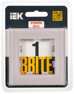 BRITE Рамка 1-местная РУ-1-2-Бр стекло розовый матовый IEK